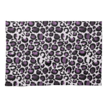 Impresión de leopardo púrpura negro