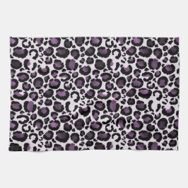 Paño De Cocina Impresión de leopardo púrpura negro