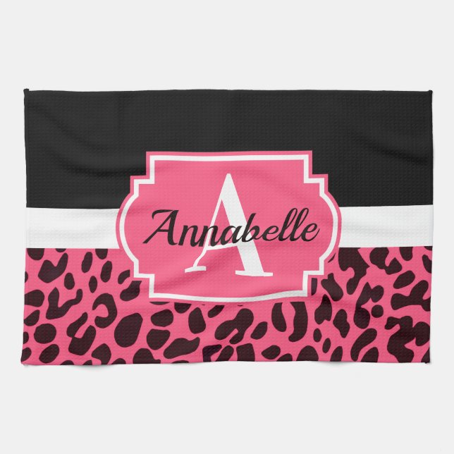 Paño De Cocina Impresión de leopardo rosa (Horizontal)