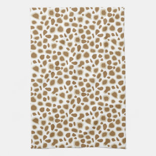 Paño De Cocina Impresión de leopardo - Taupe Tan y blanco