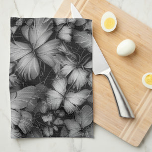 Paño De Cocina Impresión de mariposas grises