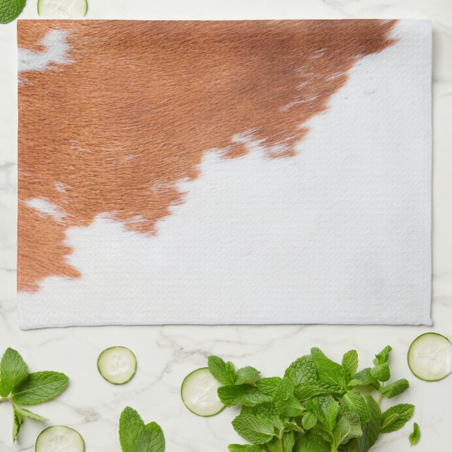 Paño De Cocina Impresión de piel de animal Piel de vaca de lujo   (Doblado)