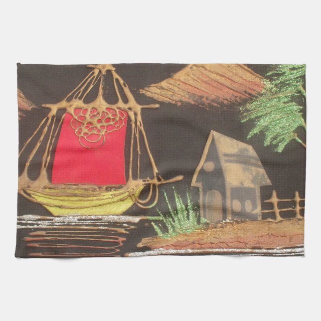 Paño De Cocina Impresión de pintura de aceites en el paisaje del  (Horizontal)