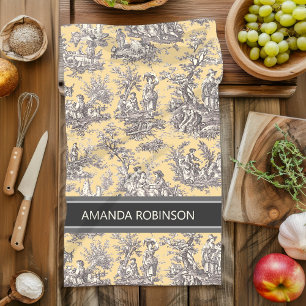 Paño De Cocina Impresión de tela de jouy de color amarillo negro