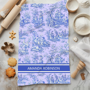 Paño De Cocina Impresión de tela de jouy púrpura vintage