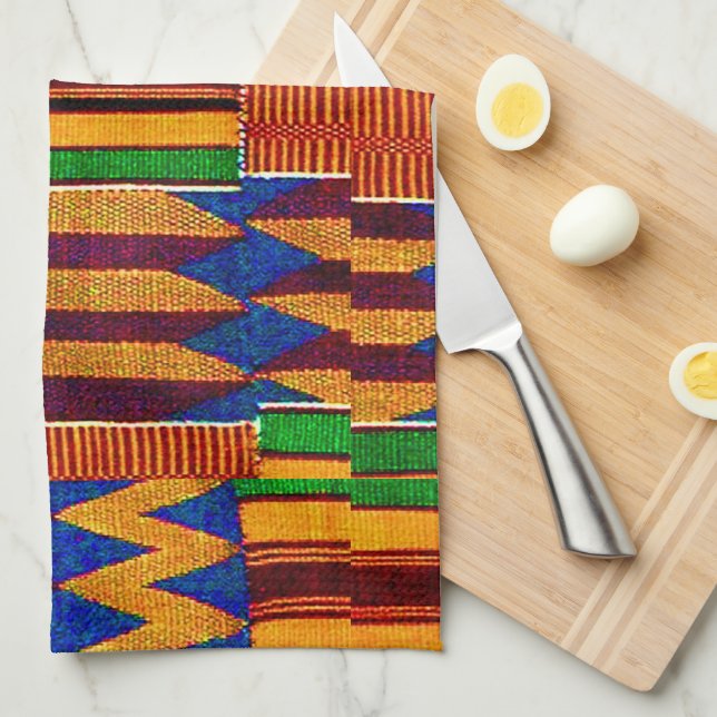 Paño De Cocina Impresión de tela de kenta africana (Doblado Cuarto)