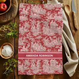 Paño De Cocina Impresión de tela rosa rosa de jouy