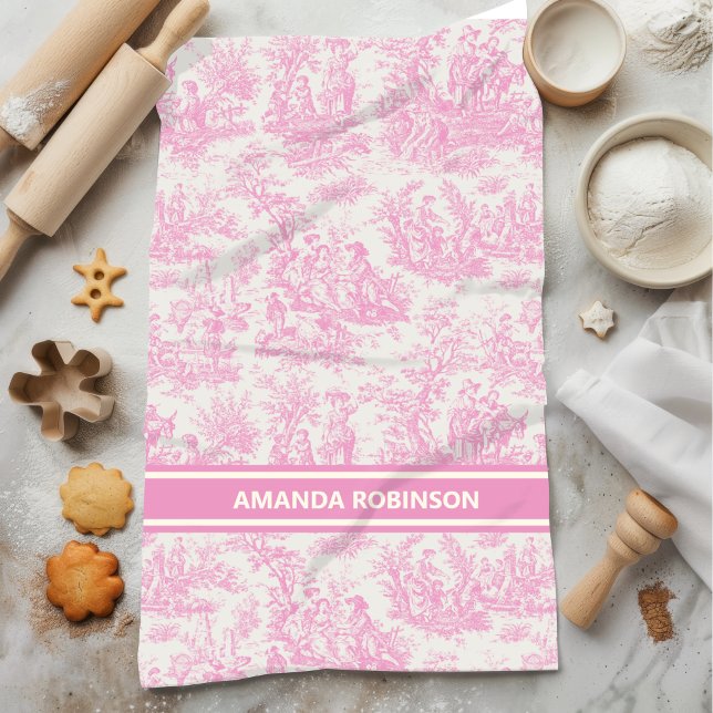 Paño De Cocina Impresión de toile rosa de jouy (Subido por el creador)