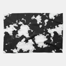 Paño De Cocina Impresión de vaca falsa en blanco y negro