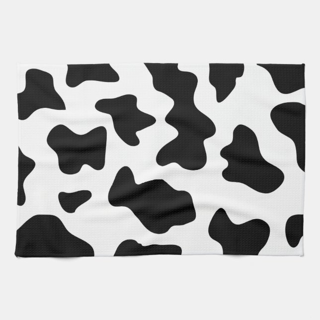 Paño De Cocina impresión de vacas lecheras en blanco y negro (Horizontal)