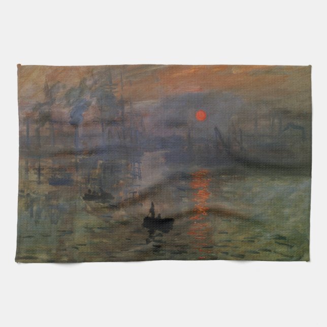 Paño De Cocina Impresión del amanecer por Claude Monet, arte vint (Horizontal)