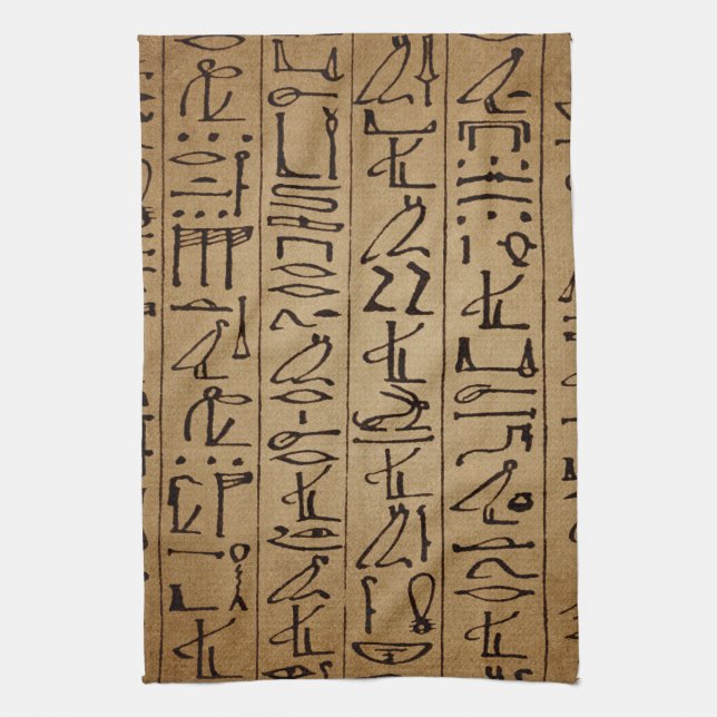 Paño De Cocina Impresión egipcia del papel de los Hieroglyphics (Vertical)