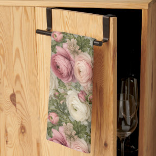 Paño De Cocina Impresión floral sofisticada de ranúnculo