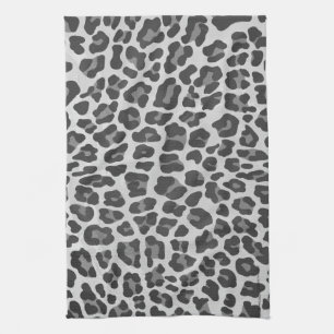 Paño De Cocina Impresión gris y gris clara del leopardo