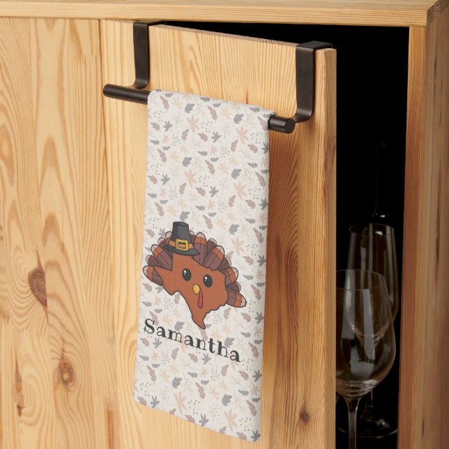 Paño De Cocina Impresión ininterrumpida del peregrino Texas Turke (Pliegue de tercios)