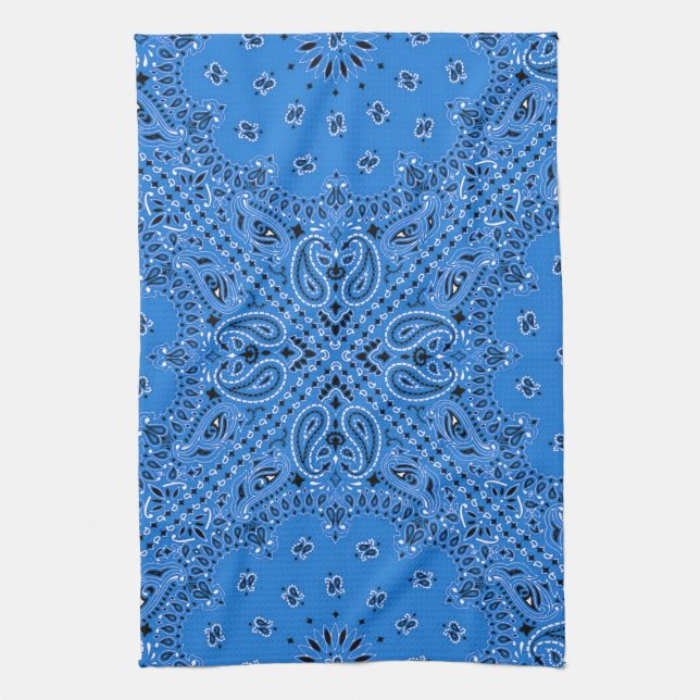 Paño De Cocina Impresión occidental azul de la bufanda del (Vertical)