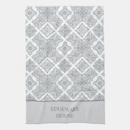 Paño De Cocina Impresión personalizada de mosaico blanco gris med