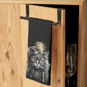 Paño De Cocina Impresionante gato steampunk