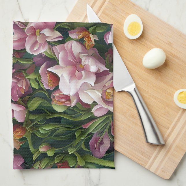 Paño De Cocina Impresiones de flores silvestres (Doblado Cuarto)