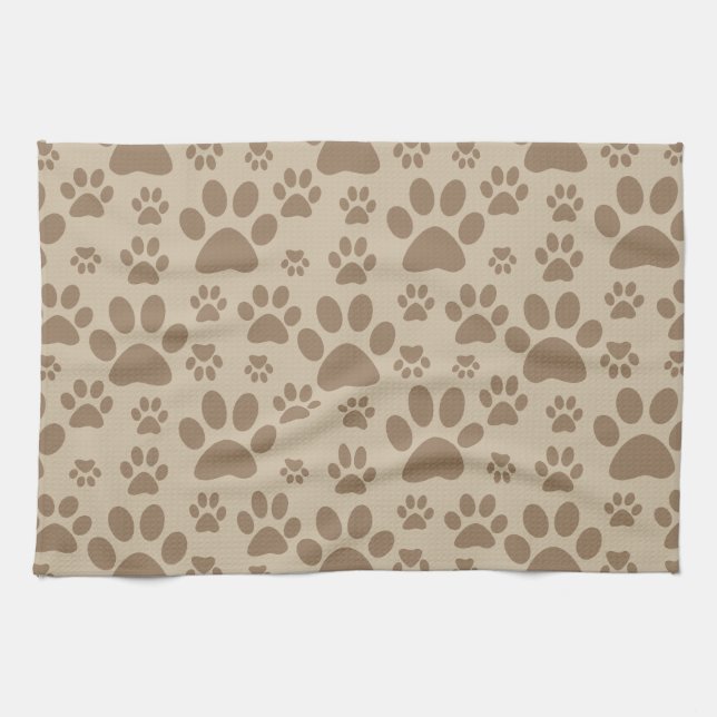 Paño De Cocina Impresiones de la pata del perro o del gato (Horizontal)