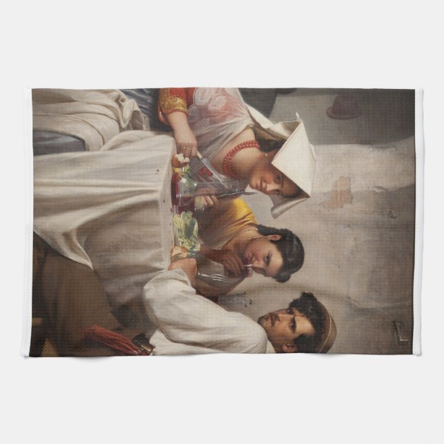 Paño De Cocina "In a Roman Osteria" 1886 Carl Heinrich Bloch (Horizontal)