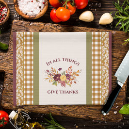 Paño De Cocina In All Things Give Thanks Autumn Floral