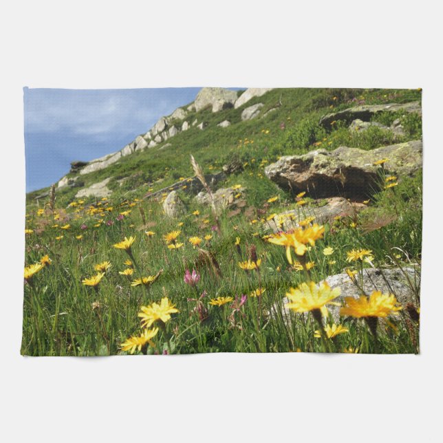 Paño De Cocina ¡Increíble! Flores alpinas (Horizontal)