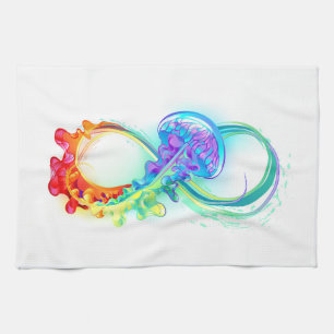 Paño De Cocina Infinidad con las medusas del arcoiris