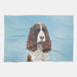 Paño De Cocina Inglés Springer Spaniel Pintura Original Perro Art