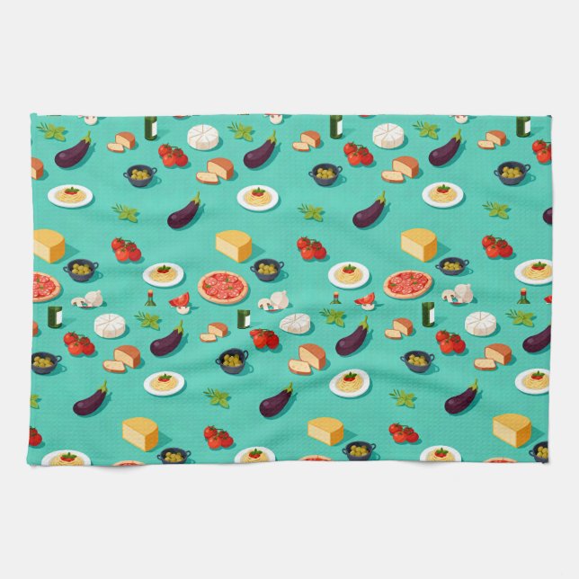 Paño De Cocina ingredient vegetables pasta and pizza (Horizontal)