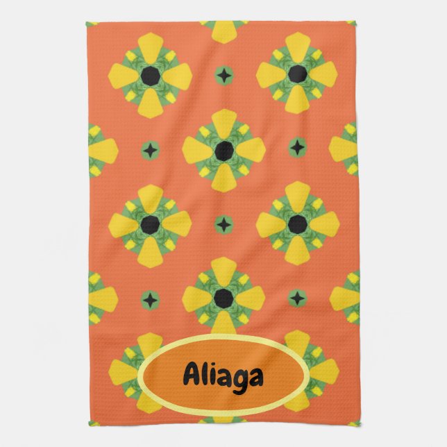 Paño De Cocina INICIALES Brillantes Regalos de cumpleaños o anive (Vertical)