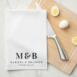 Paño De Cocina Iniciales de Monograma de Boda de Pareja Personali
