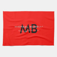 Iniciales de monograma negro rojo moderno