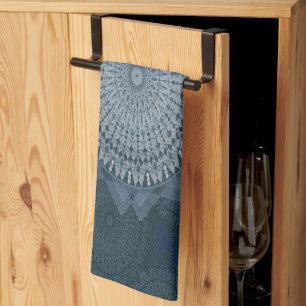 Paño De Cocina Inicio del círculo azul de masas