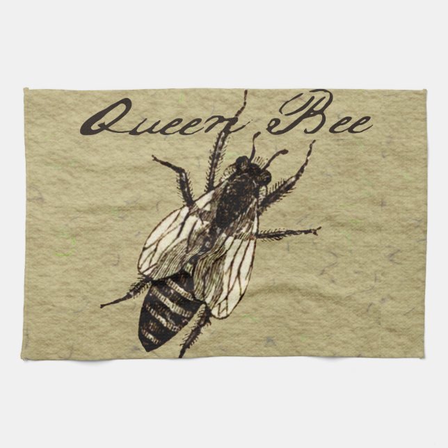 Paño De Cocina Inscripción de Bug de Vida Silvestre Queen Bee (Horizontal)