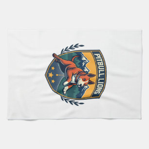 Paño De Cocina Insignia deportiva de mascota vintage de leones Pi