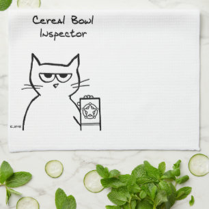 Paño De Cocina Inspector del gato, del bol de cereales - Divertid