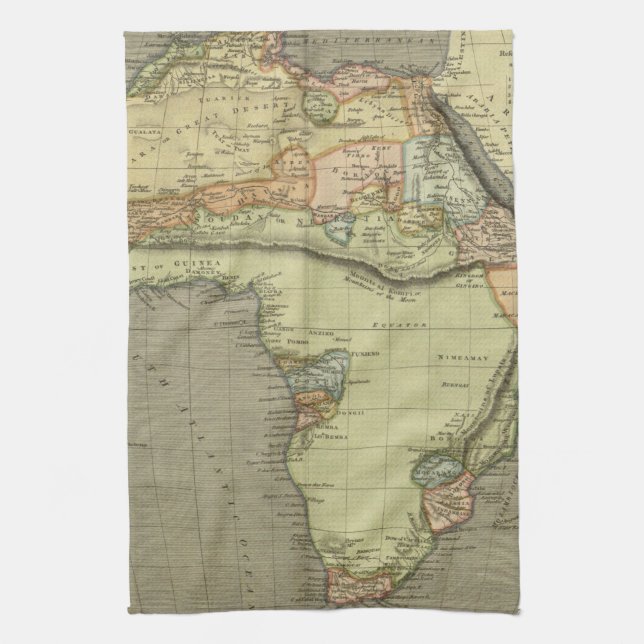 Paño De Cocina Inspiración de antiguo mapa antiguo (Vertical)