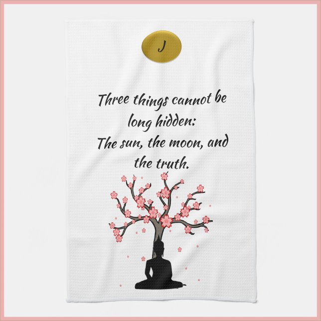 Paño De Cocina Inspirando la cita de la verdad de Buda (Bookmark my store! https://www.zazzle.com/store/capricepetit)