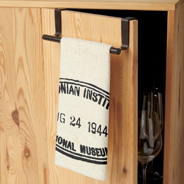 Paño De Cocina Institución Smithsonian con sello de biblioteca, 1 (Pliegue de tercios)