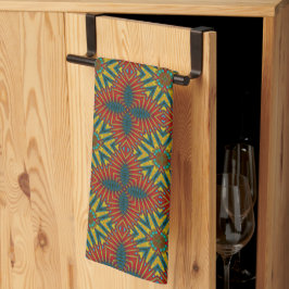 Paño De Cocina Intribal de etnia Guay de color azul rojo hippie b