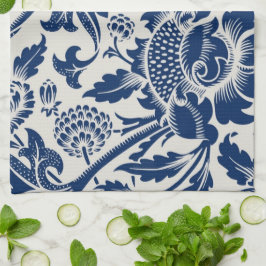 Paño De Cocina Intricate blue floral pattern on light background