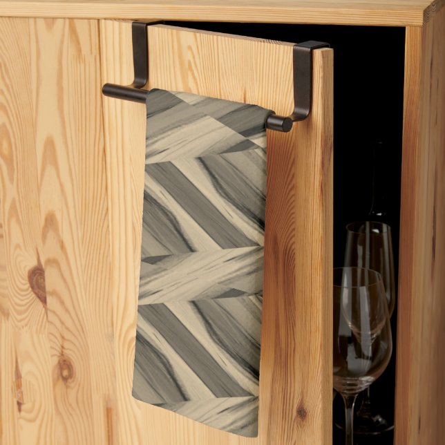 Paño De Cocina Intrincado patrón de mármol marrón (Pliegue de tercios)