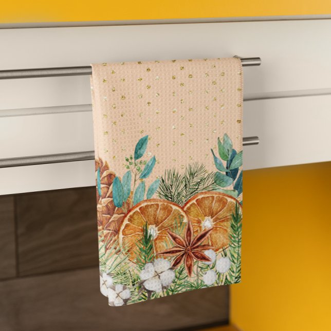 Paño De Cocina Invierno de los Navidades de acuarela Pine Drop (Subido por el creador)