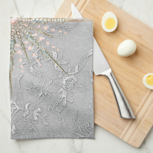 Paño De Cocina invierno de nieve rosa y elegante