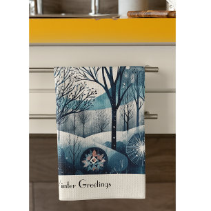 Paño De Cocina Invierno escandinavo, personalizable