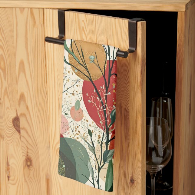 Paño De Cocina Invierno / Navidades Resumen de arte en mosaico (Pliegue de tercios)