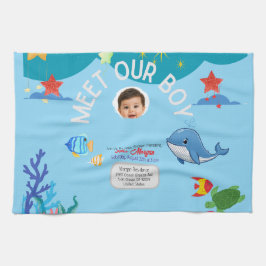 Paño De Cocina Invitación para la Ducha de Nuestro Niño - Bajo el