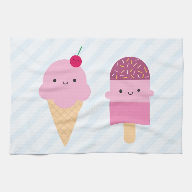 Paño De Cocina Invitaciones del helado del verano (Horizontal)