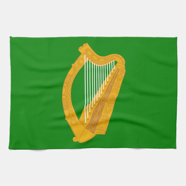 Paño De Cocina ireland green harp flag irish (Horizontal)